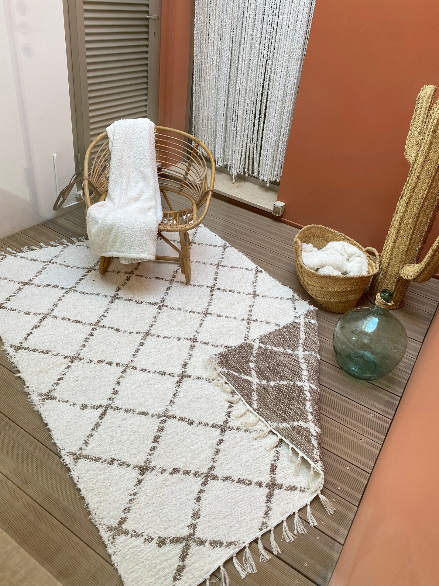Tapis réversible marron