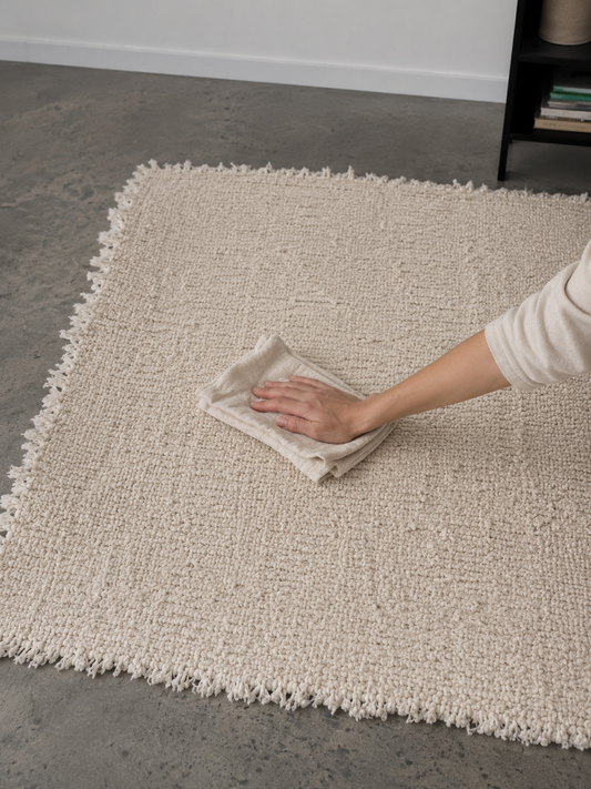 Tapis artisanal en coton recyclé guide entretien et lavage