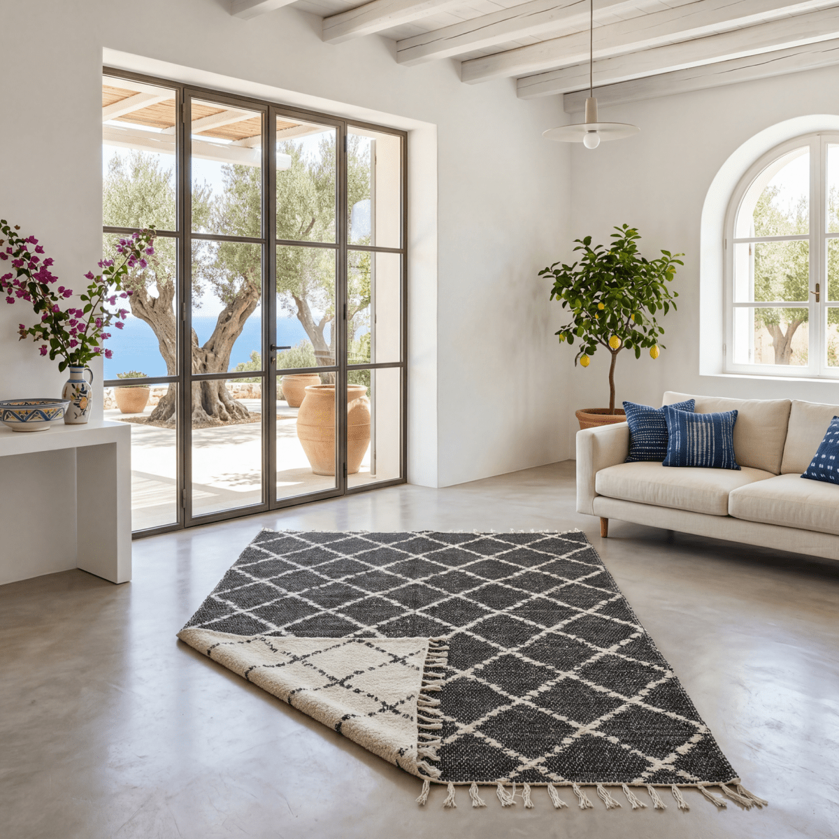 Tapis salle à manger lavable artisanal - Nénita Déco