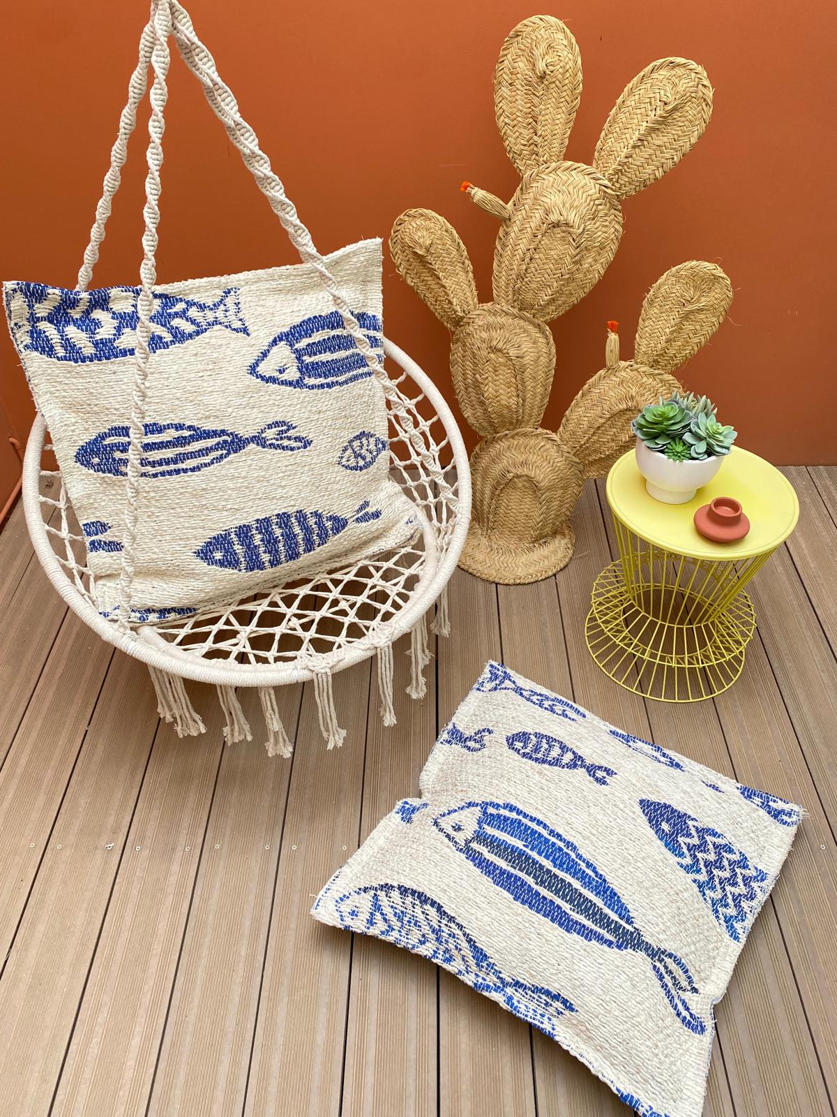Housse de coussin Poissons Bleus - nenita - deco