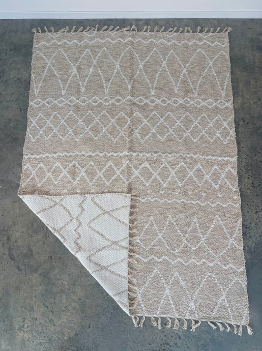 Tapis Artisanal Réversible Jute & Coton - Meritxell - 140x200 - nenita - deco - 
