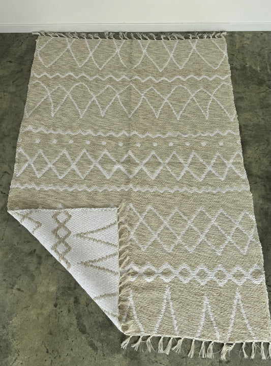 Tapis Artisanal Réversible Berbère Jute & Coton - Lola - 140x200 - nenita - deco - 