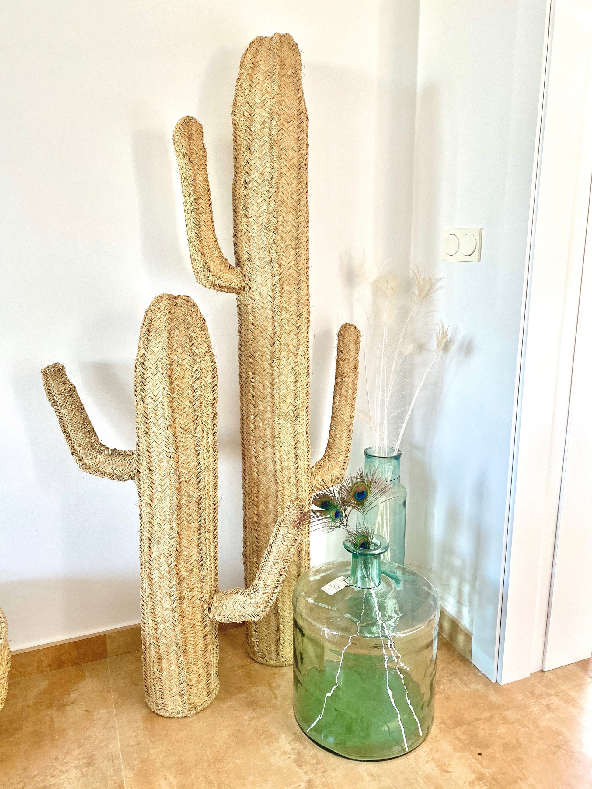 Cactus décoratif en esparto tressé artisanal – Sculpture végétale naturelle - 173cm - nenita - deco - 