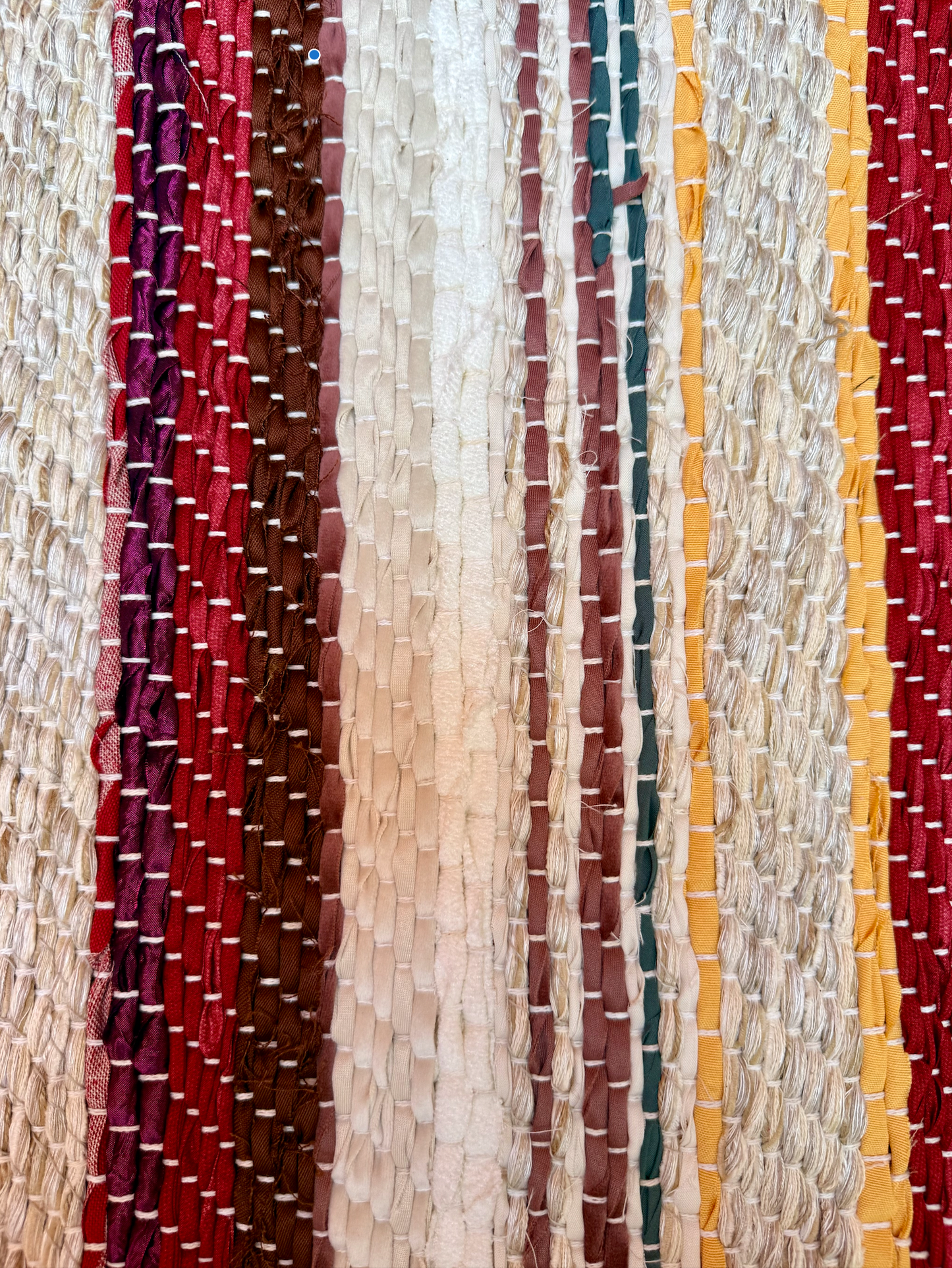 Zoom petit tapis multicolore 84x52 cm en coton recyclé,