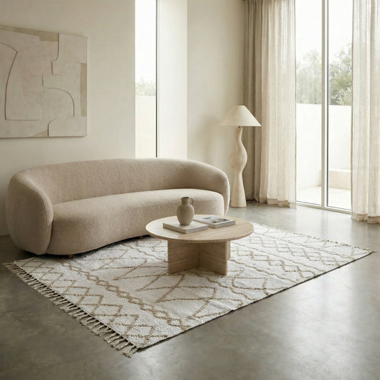 Tapis Artisanal Réversible Berbère Jute & Coton - Lola - 170x240 - nenita - deco - 