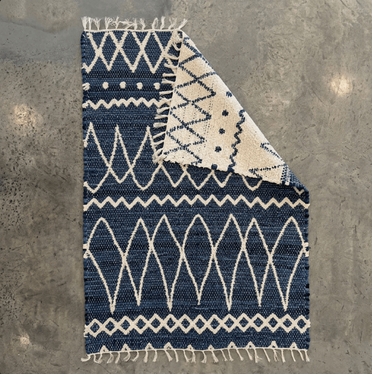 Tapis réversible bleu marine 