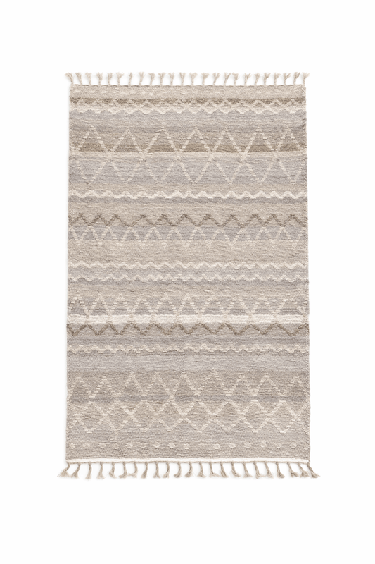 Tapis Artisanal Réversible Jute & Coton - Paqui - 140x200 - nenita - deco - 