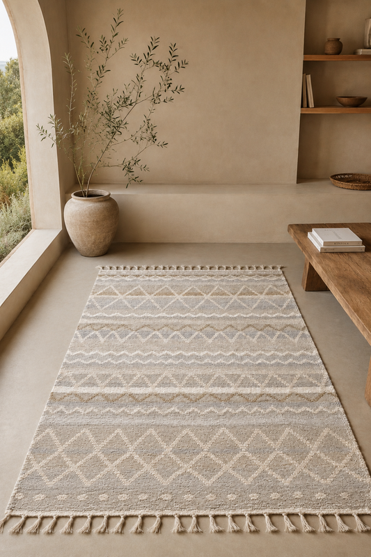 Tapis jute et coton artisanal
