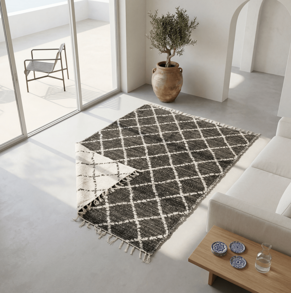 tapis réversible Kaki -  Nénita Déco