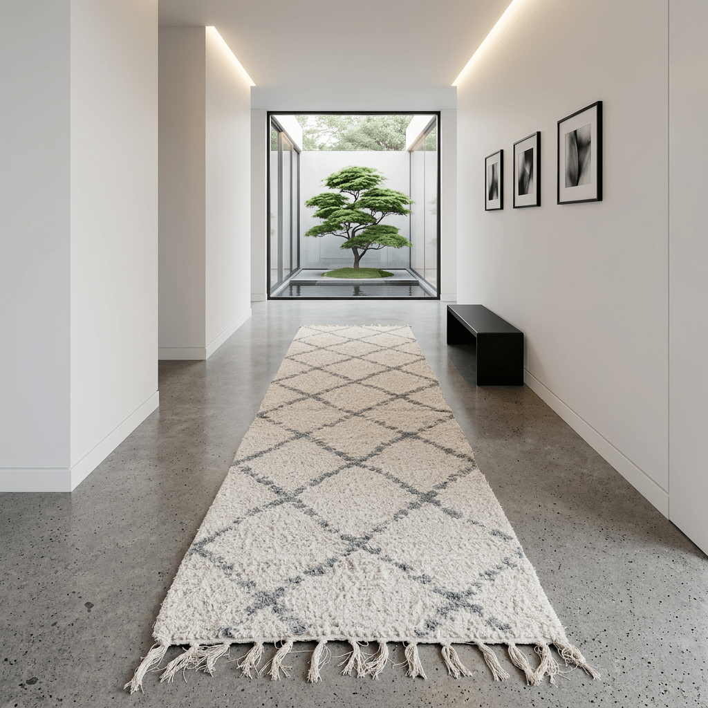Tapis artisanal gris beige