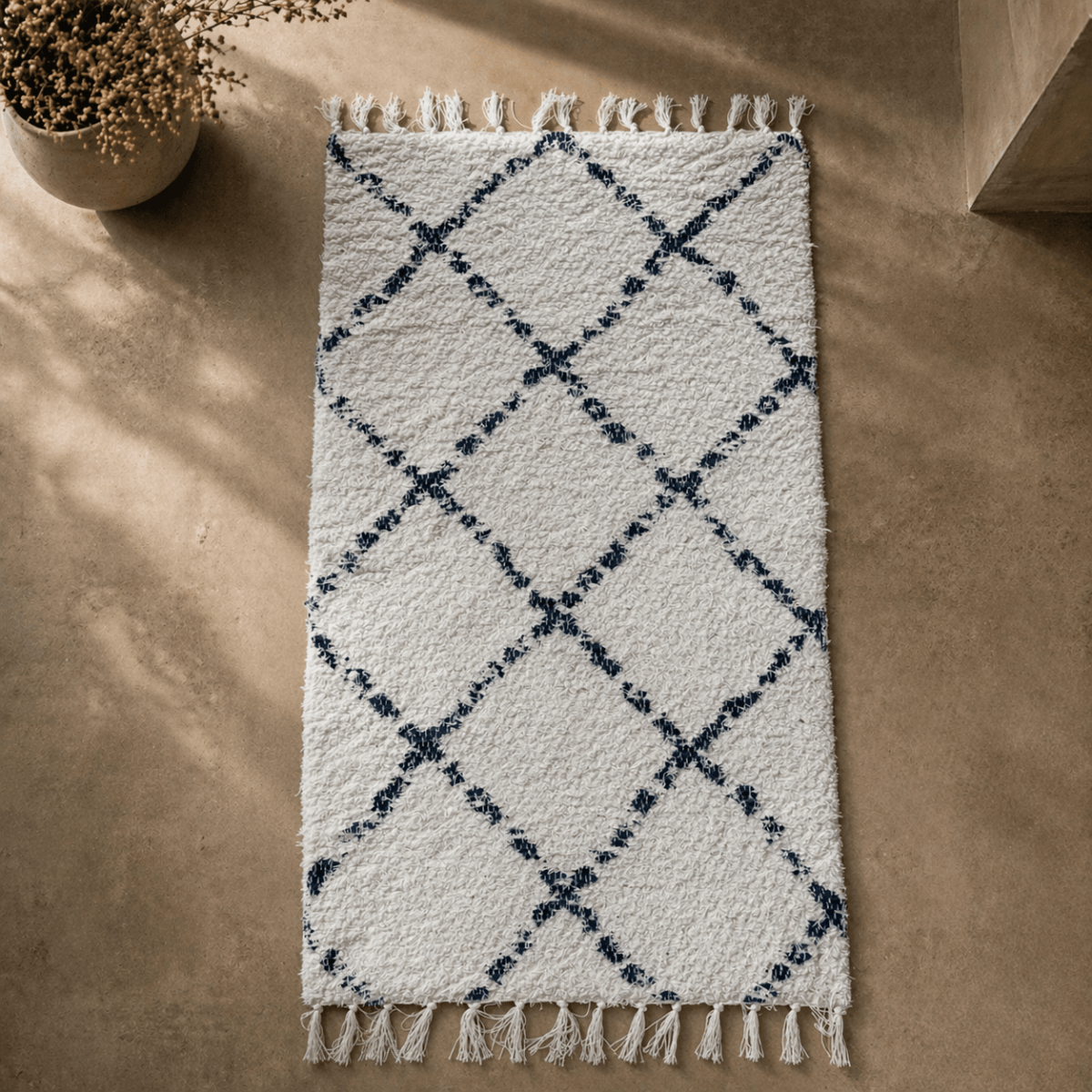 Tapis Artisanal Réversible Vert kaki - Javier - 70x120 - Nénita Déco - 