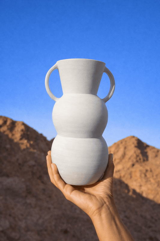 Vase Céramique Terracotta Artisanal – Inma Peroli - Blanc - nenita - deco - 