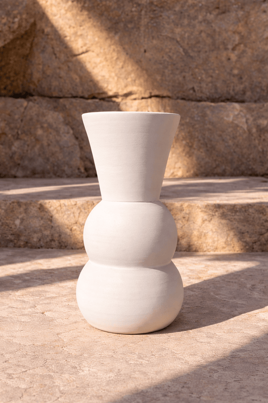 Vase en céramique terracotta – Inma Peroli - Blanc - nenita - deco - 